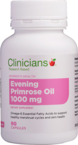 Fish Nutritional Oils: Clinicians Evening Primrose Oil 1000mg Capsules 90s