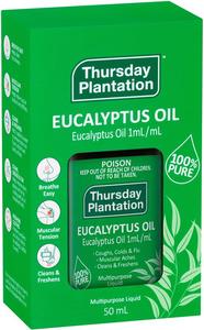 Antiseptic Topical Treatments: Thursday Plantation EUCALYPTUS OIL 100% 50ml