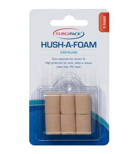 Surgipack Ear Plugs HushAFoam 3pr