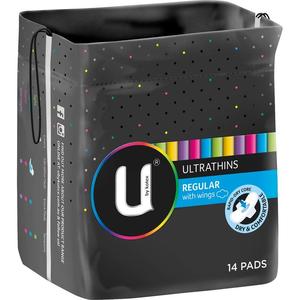 U By Kotex Pads Ultra Thin Wing Regular 14pk