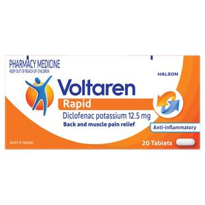 Voltaren Rapid: Voltaren Rapid Tabs 12.5mg 20s