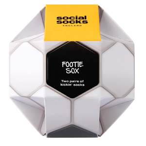 Social Socks England Footie Sox Socks 7-11 2pr