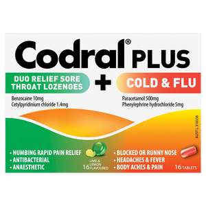 Codral Plus C&F + Sore Throat Loz 16pk