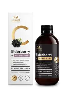 Harker Herbals Elderberry + Vitamin C + Zinc Liquid 200ml