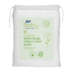 Changing Accessories: Boots Baby Organic Extra Large Cotton Wool Pads 50pk