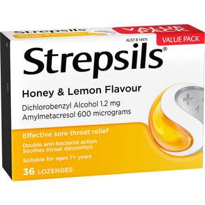 Cough Cold: Strepsils Honey & Lemon Lozenges 36s