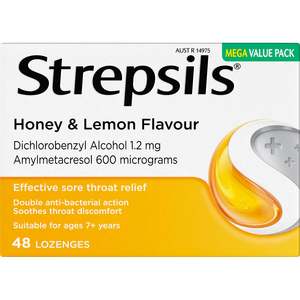 Strepsils Soothing Sore Throat Lozenges Honey and Lemon 48s