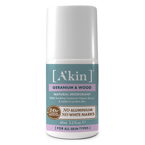 A'kin Deodorant Geranium & Wood Roll-On 65ml