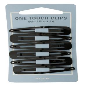 Hair Accessories: Mae One Touch Clips 5cm Black 6s