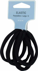 Mae Elast Pony L Black 4pk