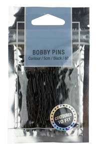 Hair Accessories: Adorn by Mae Bobby Pins Contour 5cm Black 60s