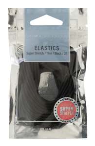 Adorn by Mae Elastics Thin Super Stretch Black 20s