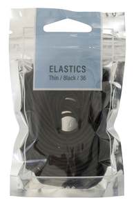 Hair Accessories: Adorn by Mae Elastics Thin Black 36s