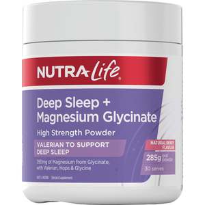 Sleep Anxiety Stress: Nutra-Life Deep Sleep + Magnesium Glycinate Powder 285g