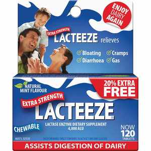 Vitamins Mineral Digestive Health: Lacteeze Aids Digestion of Lactose tablets 120s