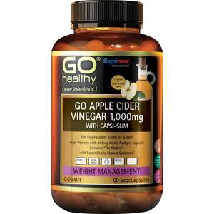 GO Healthy GO Apple Cider Vinegar 1,000mg with Capsi-Slim VegeCapsules 60s