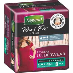 Depend REALFIT XLGE Womens 8pk