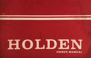 HOLDEN OWNER MANUAL: Kingswood 1971