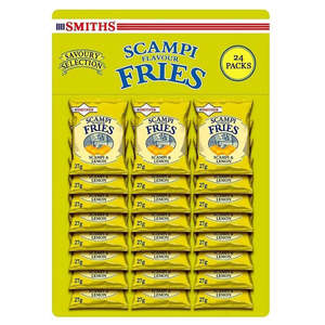 Crisps Snacks: Smiths Scampi & Lemon Fries 27g Bundle - Pub Card 24 Packs
