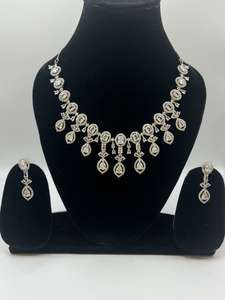 American Diamond AD Premium silver necklace Set – Unique Ethnic Wear