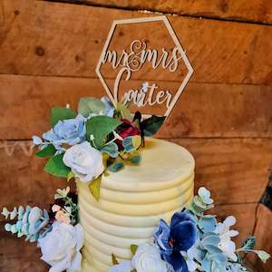 Products: Hexagon Wedding Cake Topper