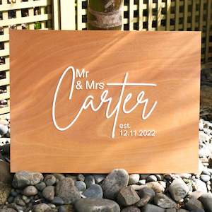Events And Celebrations: Wedding Names Sign - Layered Rectangle