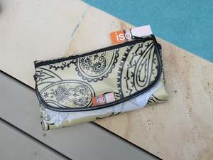 Stylish Baby Change Mat Clutch - Taupe with pattern