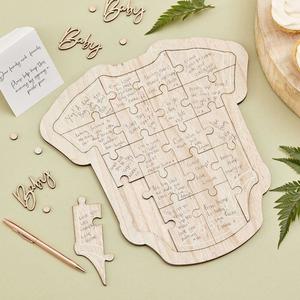 Wooden Baby Shower Babygrow Guest Book
