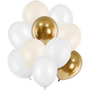 Balloon Bouquet (10) - Whites & Gold