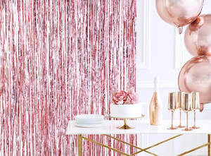 Party Curtain Backdrop - Rose Gold