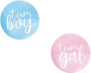 Baby Shower Games: Gender reveal party guest buttons