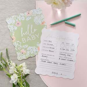 Floral Baby Shower Advice & Prediction cards (10)
