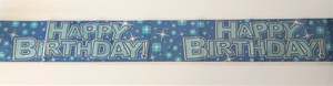 Adult Birthday Partyware: Happy Birthday Banner - Blue