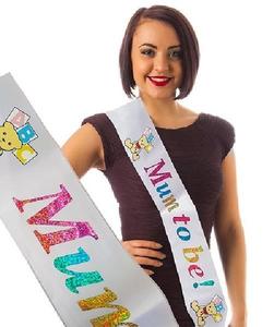 Baby Shower Sashes: Mum to Be Sash - Glitter