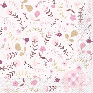 Napkins: Baby Shower Napkins - Pink (16)