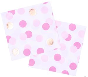 Dot Napkins (16) - Pink and Gold
