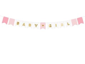 Girl Baby Shower Banner - Gold Inscription