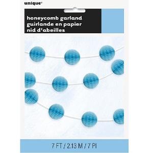 Baby Shower Banners: Honeycomb Garland - Powder Blue