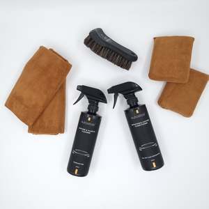 Leather Care 1: Best Leather Kit - Clean and Condition - New!  Will Not clog perforated leather, includes Lanolin