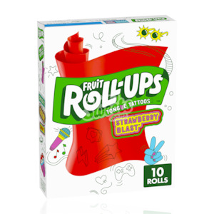 Fruit Roll Ups: Fruit Roll-Ups Strawberry Sensation 10 Pack 141g (Best Before: 10/2024)