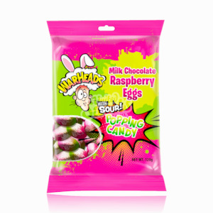 Easter 2: Warheads Milk Chocolate Raspberry Easter Eggs (Popping Candy) 120g