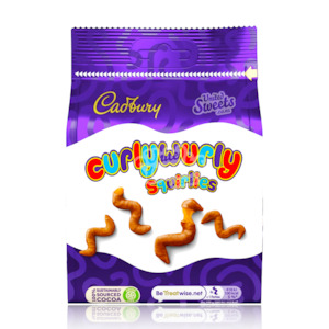Uk Goodies: Cadbury Curly Wurly Squirlies Peg Bag 85g (UK Made)