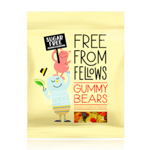 Uk Goodies: Free From Fellows Sugar free fruit flavoured gummy bears Peg Bag 100g (UK Made)