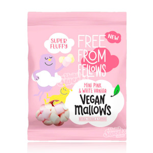 Uk Goodies: Free From Fellows Super Fluffy Mini Pink & White Vanilla Peg Bag 105g (UK Made)
