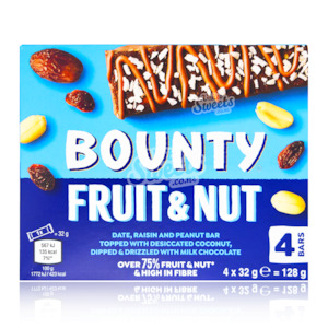 Bounty Fruit & Nut 4 Pack (UK Made) (Best Before: 10/06/2025)