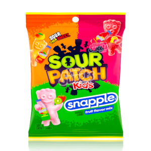 Products: DATED- Sour Patch Kids Snapple Peg Bag 102g (Made In Canada) BEST BEFORE: 05/2025