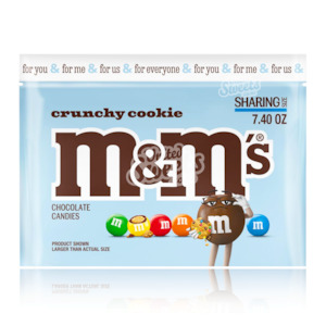 Front: M&M Crunchy Cookie Resealable Share Bag 209.8g