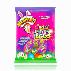 DATED- Warheads Sour Jelly Beans Eggs 300g (BEST BEFORE: 07/2025)