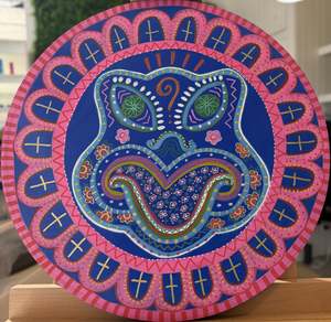 Mahi Toi Art: Lissy and Rudi - Wheku Tondo Series - Pink