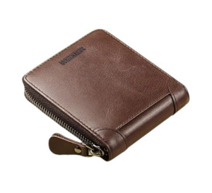 Buy Premium leather RFID Protection n Zipper Wallet for men's - Khaki